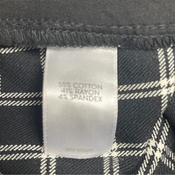 J.Jill trouser stretch plaid black white pants zipper hook pockets comfy size 10 - Picture 6 of 6